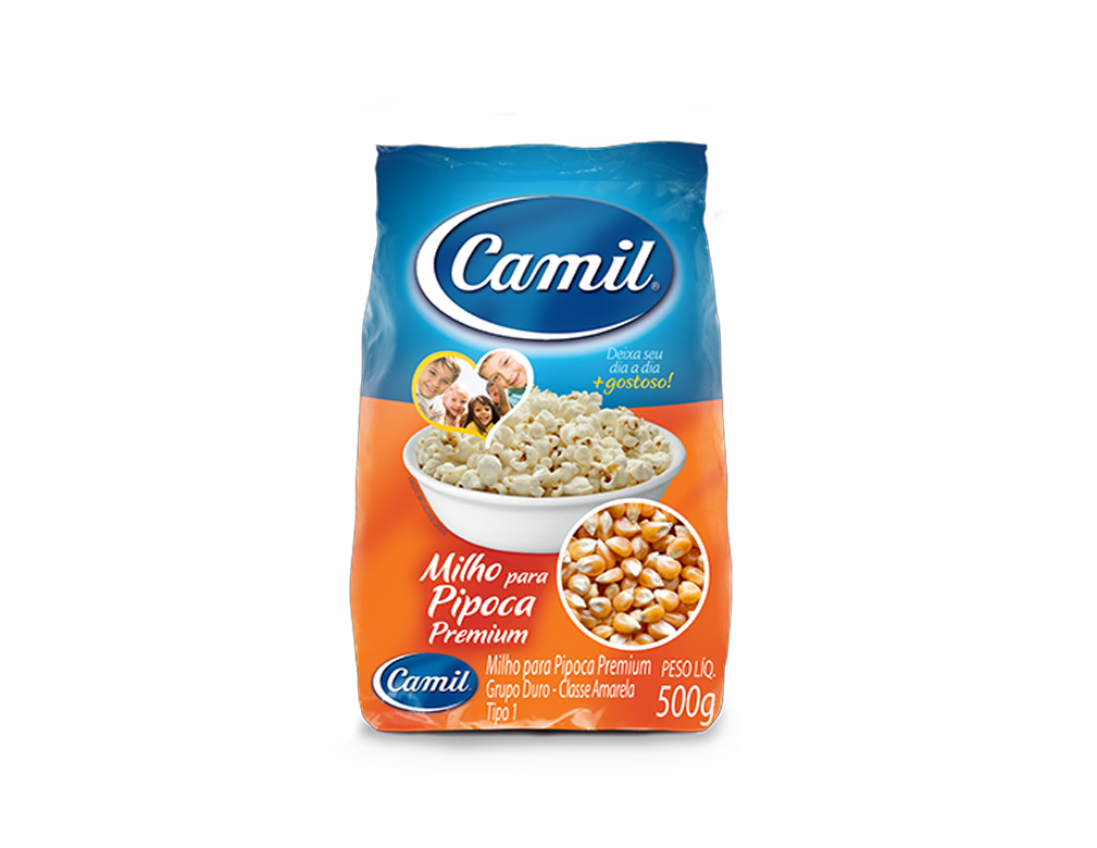 MILHO PARA PIPOCA PREMIUM CAMIL 500 G (FDO 12 PCT)